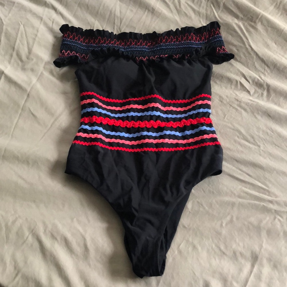 Red Carter off the shoulder swimsuit